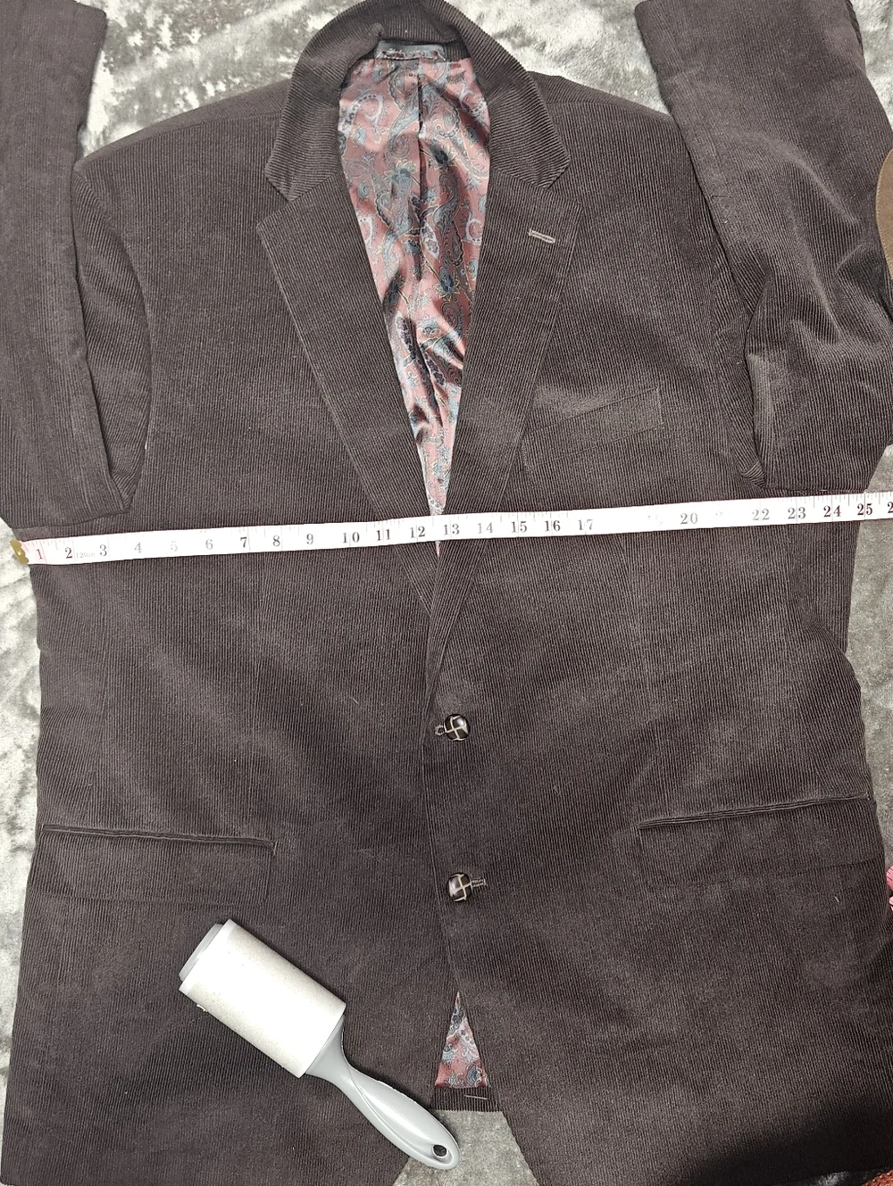 Lauren Ralph Lauren Dark Brown Corduroy Sport Coat with Tan Elbow Patches Derby